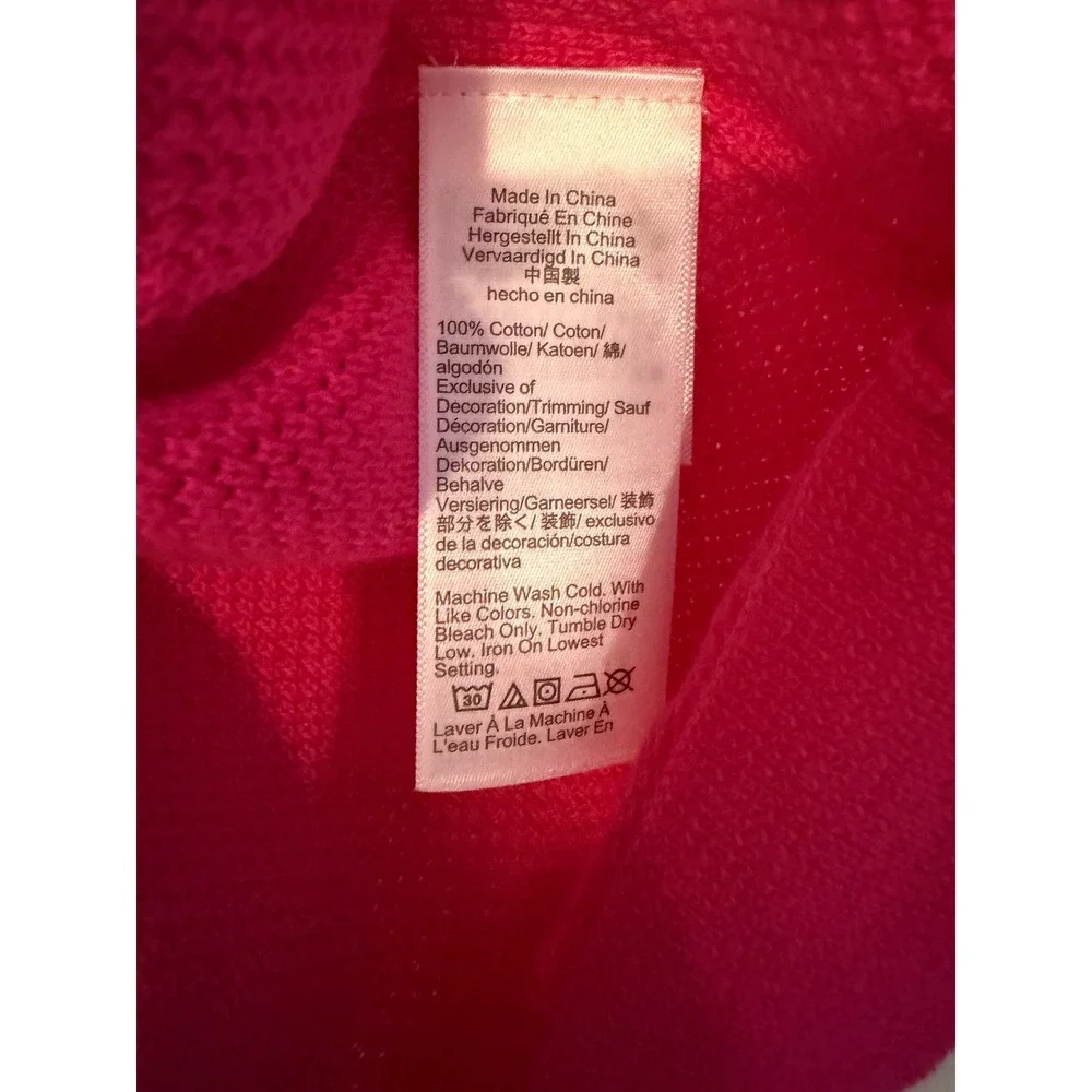 J. Crew Pink Textured Cotton Knit Sweater Top Women Striped Collar AW366 SP22